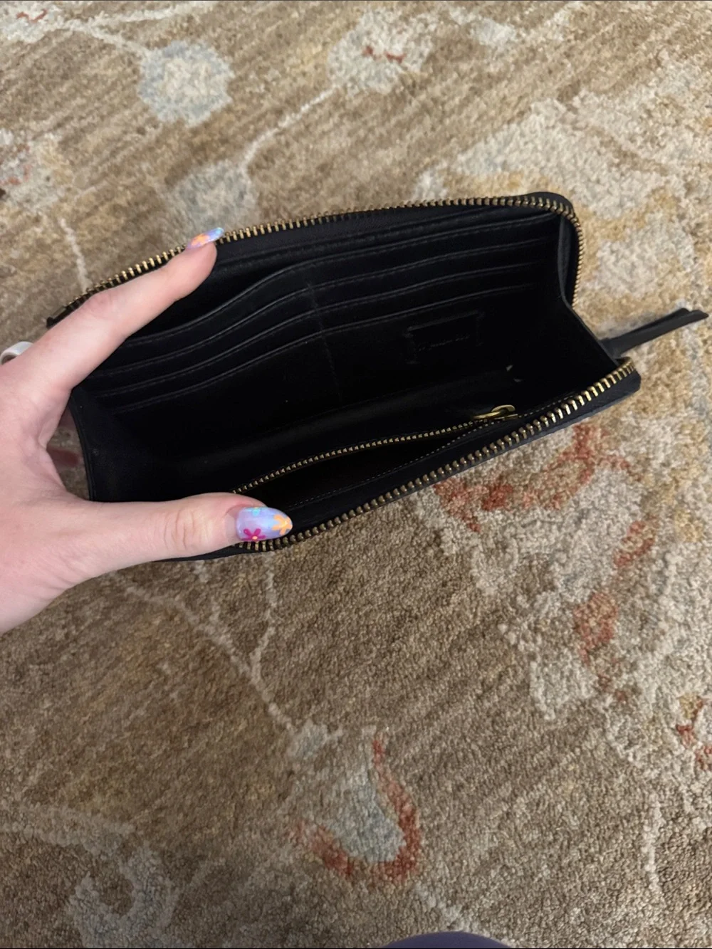 Madewell Black Zip-Around Leather Wallet